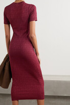 Thumbnail for your product : Fendi Cotton-blend Jacquard Midi Dress - Burgundy