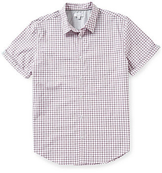Calvin Klein Yarn-Dye Micro-Check Short-Sleeve Woven Shirt