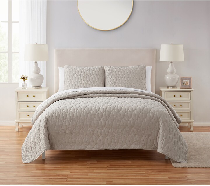 Tahari Home Emile Solid Ogee Soft Wash Quilt Set ShopStyle
