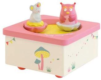 Moulin Roty Baby Music Box - Pink Owl & Mouse, Childrens Music Boxes, Baby Gift
