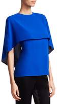 Thumbnail for your product : St. John Silk Georgette Cape Short-Sleeve Top