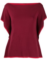 Thumbnail for your product : Maison Flaneur Square Neck Contrast Trim Knitted Top