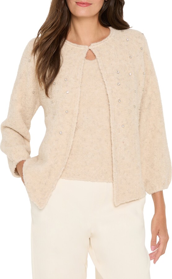 Nic+Zoe Crystal Embellished Nep Cardigan