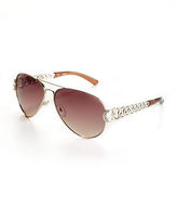Thumbnail for your product : GUESS Embellished Aviator Sunglasses
