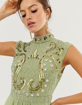 Thumbnail for your product : ASOS DESIGN DESIGN maxi dress with embellished mirror bodice