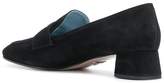 Thumbnail for your product : Prada logo patch block heel loafers