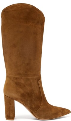 Gianvito Rossi Navarre 85 Suede Boots - Womens - Tan Gianvito Rossi Navarre 85 Suede Boots - Womens - Tan