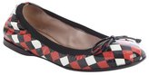 Thumbnail for your product : Miu Miu Black And Red Check Patent Leather Ballet Flats