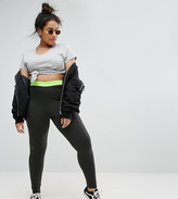 Thumbnail for your product : ASOS Curve Legging In Charcoal With Neon Elastic Waistband