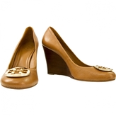 Thumbnail for your product : Tory Burch Tan Pebbled Leather Platform Wedge Heel Pumps Sally Round Toe 10