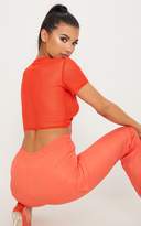 Thumbnail for your product : PrettyLittleThing Black Mesh Ruched Detail Crop Top