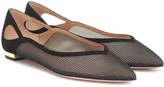 Thumbnail for your product : Aquazzura Shiva suede and mesh ballet flats