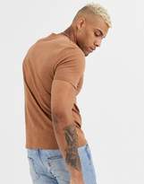 Thumbnail for your product : ASOS Design DESIGN t-shirt with crew neck in brown