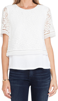 Thumbnail for your product : Rebecca Taylor Lace Overlay Top