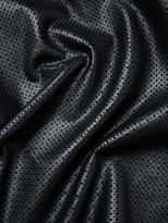 Thumbnail for your product : Carolina Herrera Silk Perforated Leather Front Tank