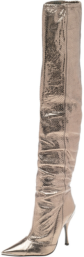 grey snakeskin booties