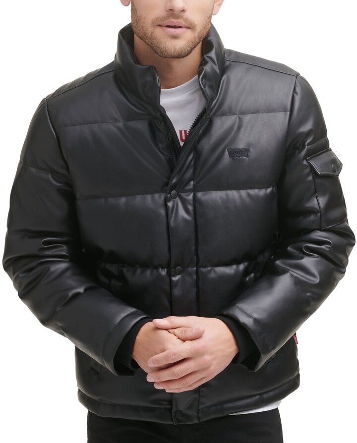 Levi's Men's Faux Leather Puffer Jacket - ShopStyle