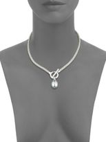 Thumbnail for your product : Majorica Grey Baroque Man-Made Organic Pearl, Leather & Steel Necklace