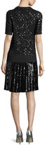 Thumbnail for your product : Michael Kors Sequined Pleated T-Shirt Dress, Black