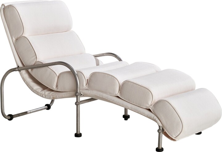 Warren Mcarthur, Chaise Longue, Aluminum, White Fabric, Usa, C. 1930s