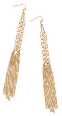 Thalia Sodi Beaded Mesh & Fringe Drop Earrings, Created for Macy's