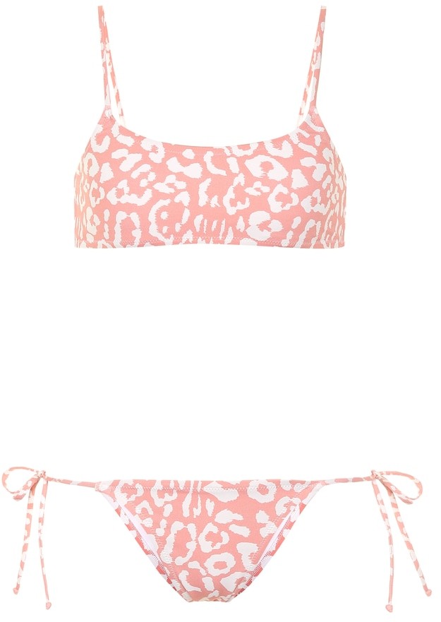 pink animal print bikini