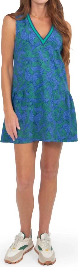 Emily McCarthy Pounce Varsity Dress In Blue/green