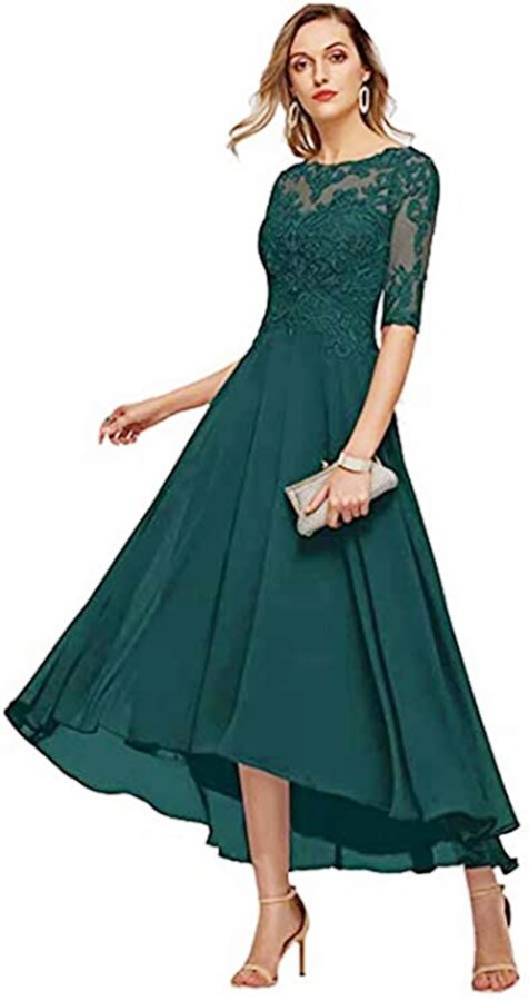 teal dress with sleeves