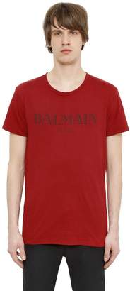 Balmain Logo Printed Cotton Jersey T-Shirt