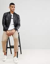 Thumbnail for your product : Selected Leather Bomber