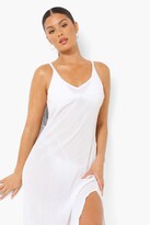 Thumbnail for your product : boohoo Cheesecloth Side Split Beach Maxi Dress