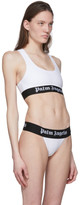 Thumbnail for your product : Palm Angels White Logo Sports Bra