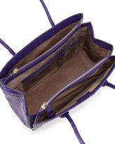 Thumbnail for your product : Nancy Gonzalez Crocodile Small Multi-Pocket Satchel Bag, Purple
