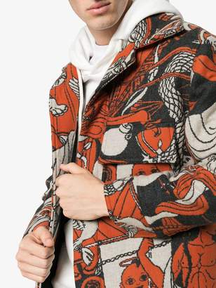 Edward Crutchley Multi Print Wool-Blend Jacquard Jacket
