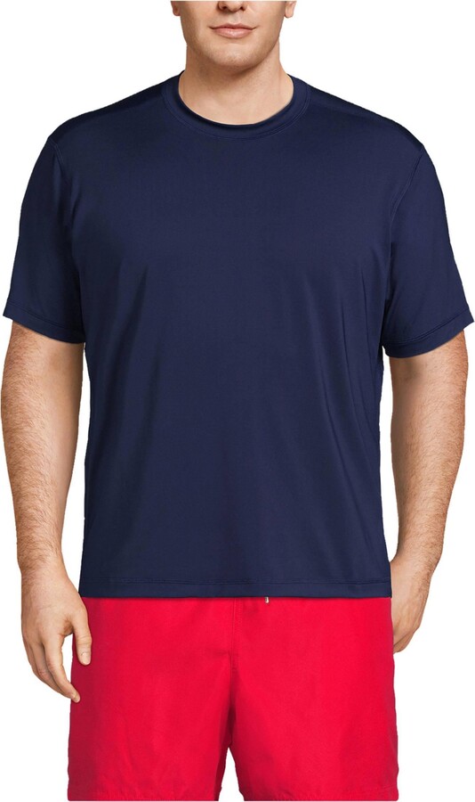 Lands' End Big & Tall SunShade Upf 50 Short Sleeve Swim Tee Cooling Rash Guard