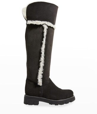 La Canadienne Tamyl Suede Shearling Knee Boots