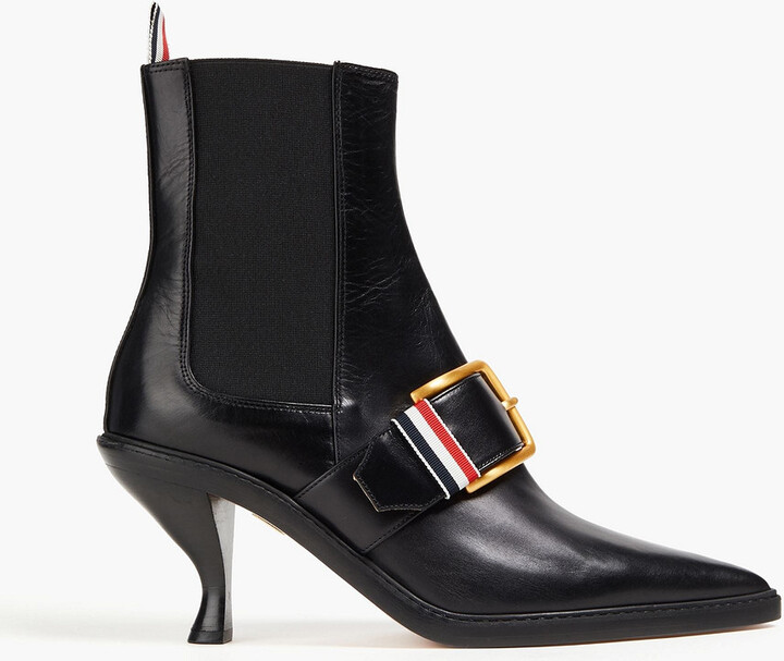 Thom Browne Buckle-detailed leather ankle boots