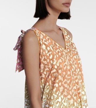 Juliet Dunn Leopard-print cotton maxi dress