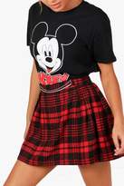 Thumbnail for your product : boohoo Beth Chain Detail Tartan Woven Skirt