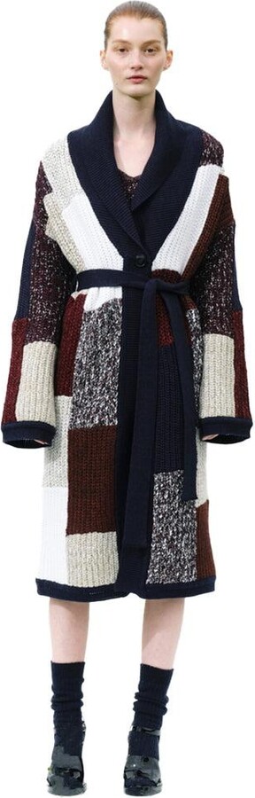 Labeca London Women Vivienne Block Wool Midi Robe Cardigan