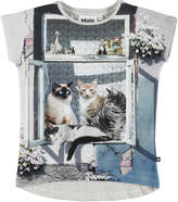 Thumbnail for your product : Molo Ragnhilde Cats in Window Short-Sleeve Tee, Size 3-10