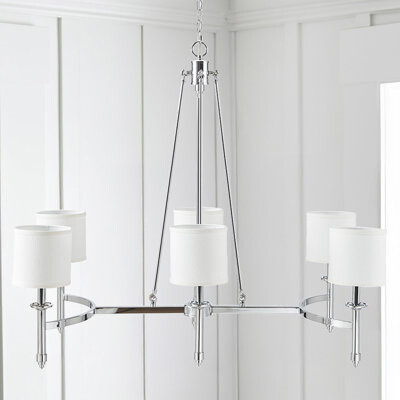 NFusion Veylia 6-Light Modern Chandelier With Metal Frame And Shades (Bulb Not Included)