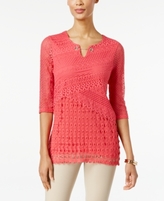 Thumbnail for your product : JM Collection Petite Crochet Keyhole Tunic, Created for Macy's