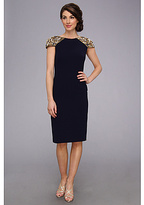 Thumbnail for your product : Badgley Mischka Beaded Cap Sleeve Cocktail Dress