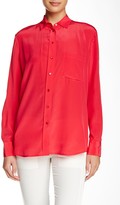 Thumbnail for your product : Vince Spread Collar Linen & Silk Blouse
