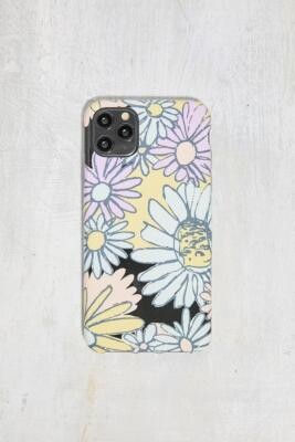 Recover Pastel Daisy Print iPhone 11 Pro Max Phone Case - Black ALL at Urban Outfitters
