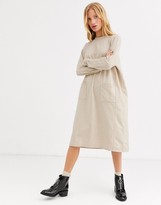 Thumbnail for your product : Monki oversized jumper midi dress in beige