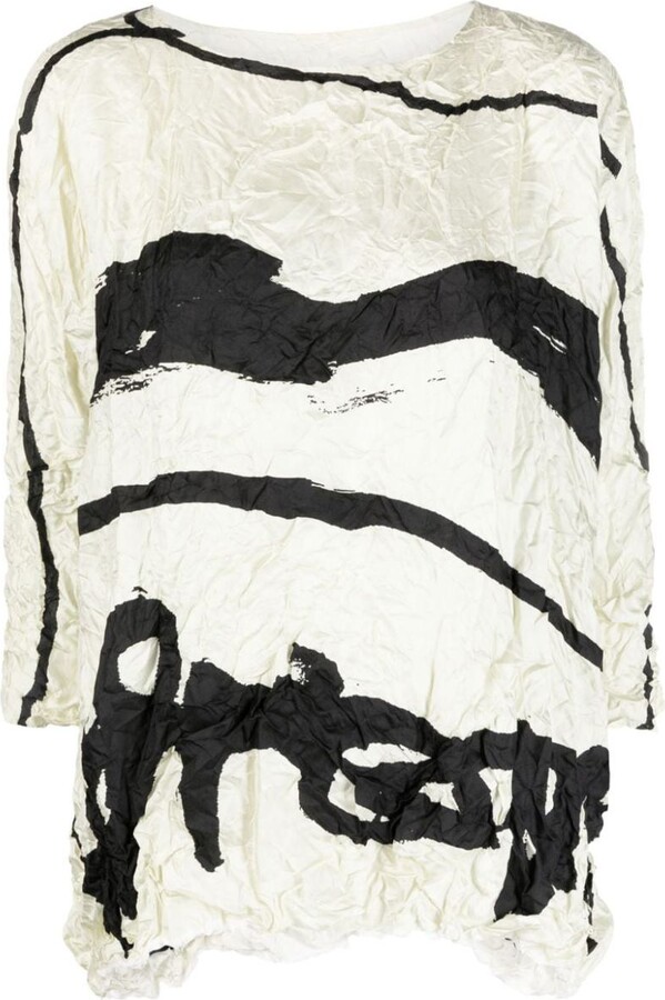 Daniela Gregis Printed silk blouse - ShopStyle Tops