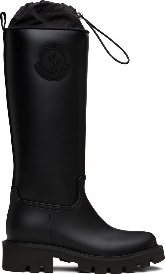 Moncler Black Kickstream High Rain Tall Boots