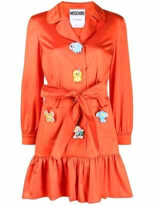 Moschino Toy-Button Embellished Stretch-Satin Dress